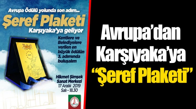 Avrupa’dan Karşıyaka’ya “Şeref Plaketi”