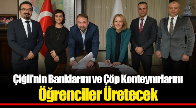 Çiğli'nin Banklarını ve Çöp Konteynırlarını Öğrenciler Üretecek