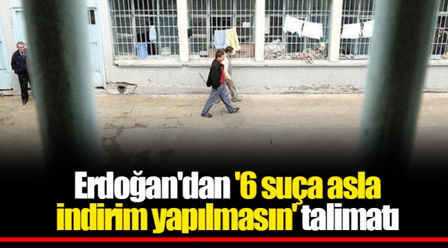 Erdoğan'dan '6 suça asla indirim yapılmasın' talimatı