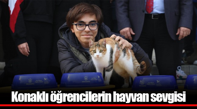 Konaklı öğrencilerin hayvan sevgisi
