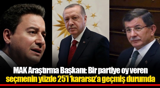 MAK Araştırma Başkanı: Bir partiye oy veren seçmenin yüzde 25’i ‘kararsız’a geçmiş durumda