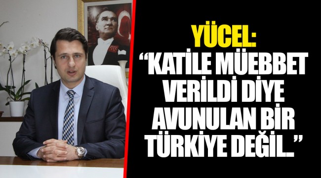 YÜCEL: “KATİLE MÜEBBET VERİLDİ DİYE AVUNULAN BİR TÜRKİYE DEĞİL..”