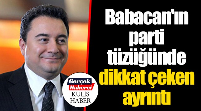 Babacan'ın parti tüzüğünde dikkat çeken ayrıntı