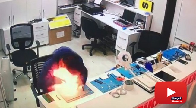 Batarya patladı, cep telefonu tamircisi ölümden döndü