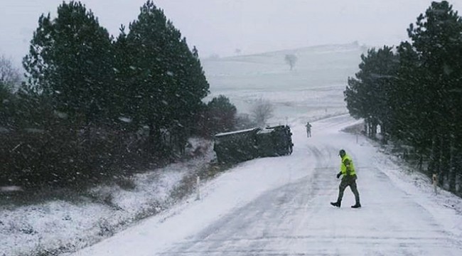 Tekirdağ'da askeri araç devrildi