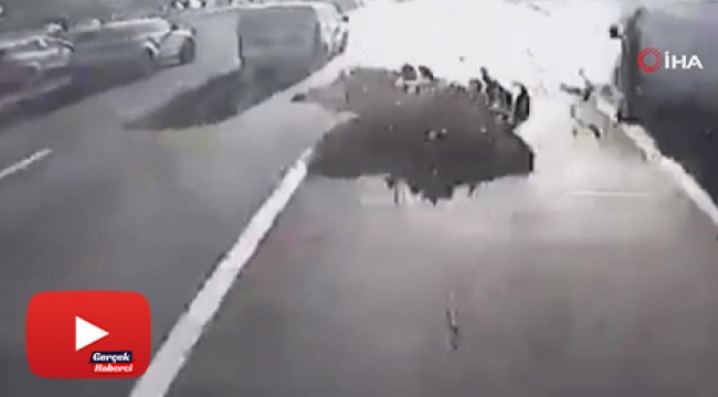 TEM Otoyolu'nda 2 kişinin öldüğü kaza kamerada