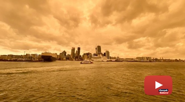 Yeni Zelanda&#039;da gökyüzü turuncuya döndü