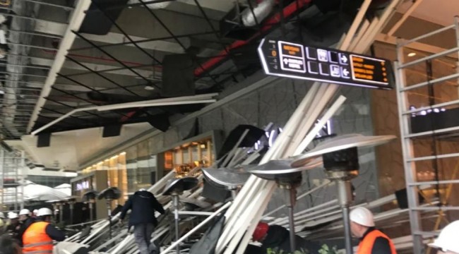 Zorlu AVM'de bulunan kafenin çatısı çöktü: Yaralılar var