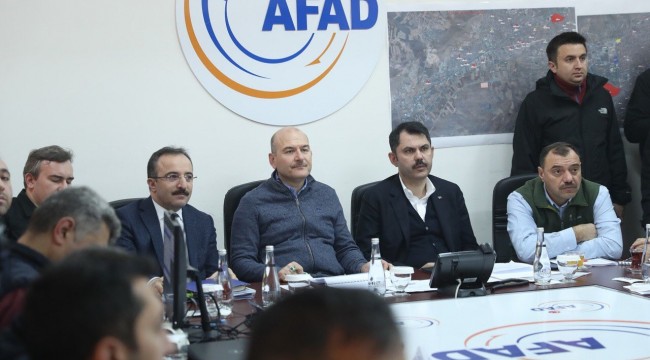 Bakanlar Soylu ve Kurum Elazığ'da çalışmalarını sürdürüyor