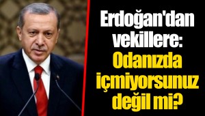 Erdoğan'dan vekillere: Odanızda içmiyorsunuz değil mi?