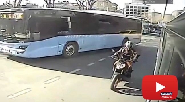 İstanbul’un göbeğinde yürekleri ağza getiren kaza kamerada
