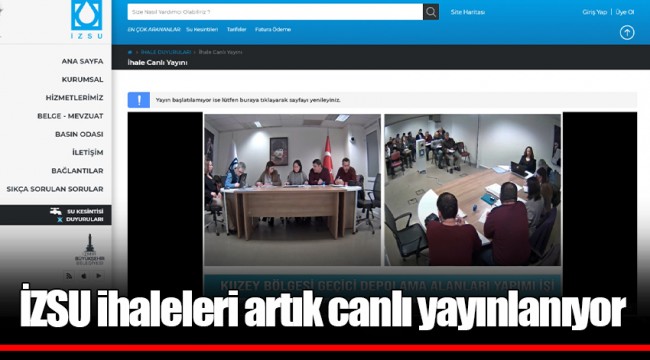 İZSU ihaleleri artık canlı yayınlanıyor 