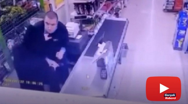 Kasiyer soygunu önledi