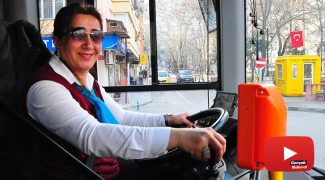 Ojeli elleriyle erkek şoförlere taş çıkartıyor