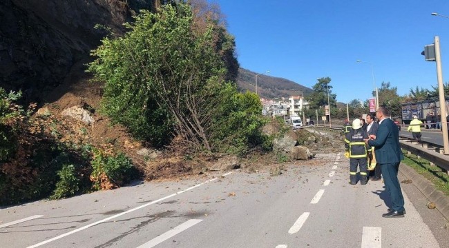 Ordu'da heyelan: Giresun yolu kısa süreliğine ulaşıma kapandı