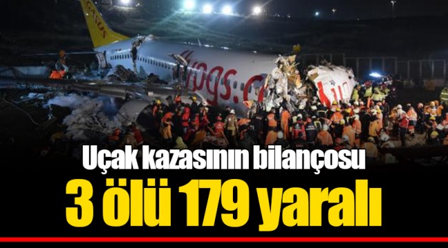 Uçak kazasının bilançosu 3 ölü 179 yaralı