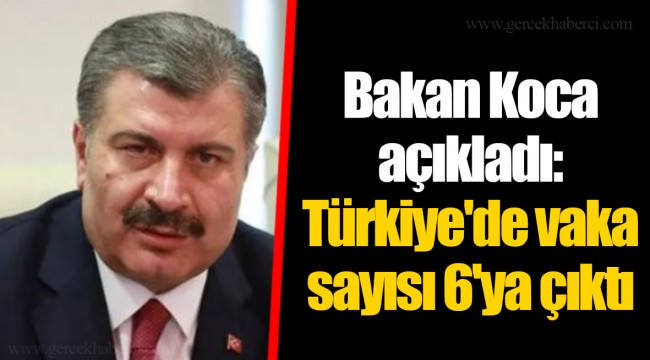 Bakan Koca açıkladı: Türkiye'de vaka sayısı 6'ya çıktı
