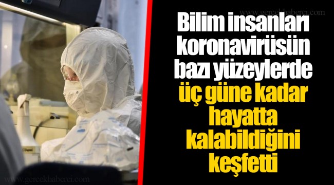 Bilim insanları koronavirüsün bazı yüzeylerde üç güne kadar hayatta kalabildiğini keşfetti