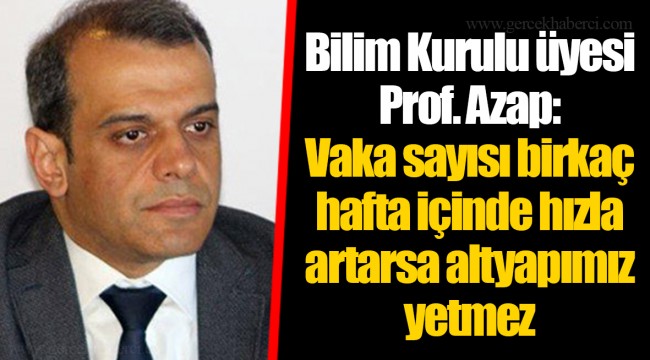 Bilim Kurulu üyesi Prof. Azap: Vaka sayısı birkaç hafta içinde hızla artarsa altyapımız yetmez