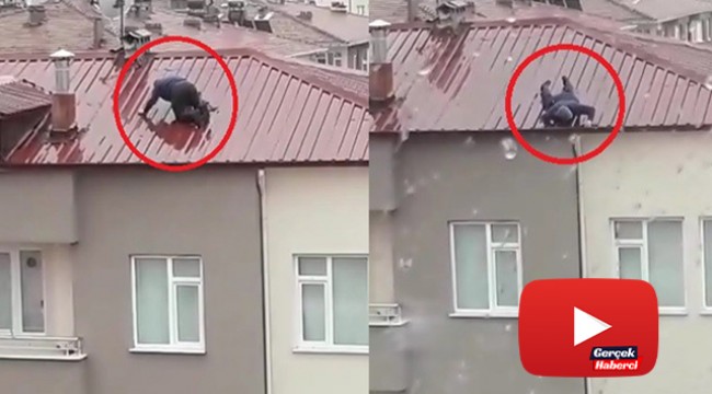 Çatıda yürekleri ağza getiren an