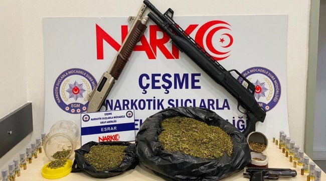 Çeşme'de polis ve jandarmadan ortak uyuşturucu operasyonu
