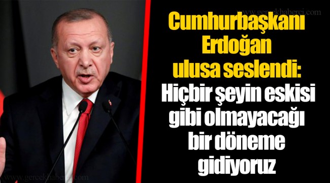 Cumhurbaşkanı Erdoğan ulusa seslendi: Hiçbir şeyin eskisi gibi olmayacağı bir döneme gidiyoruz