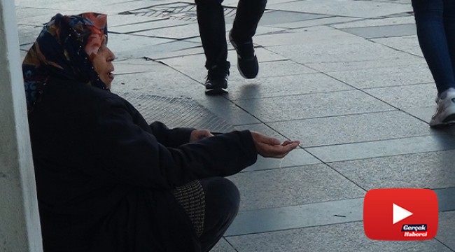 Dilenci kadın yarım günde 250 lira topladı