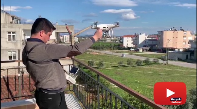Evden çıkamadı, alışveriş için evden markete drone yolladı
