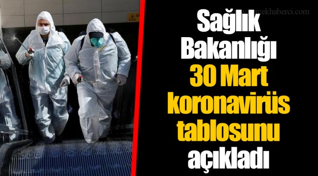 Sağlık Bakanlığı 30 Mart koronavirüs tablosunu açıkladı