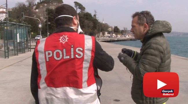 Yasağa rağmen sahilde yürüyüşe çıkanlara ceza