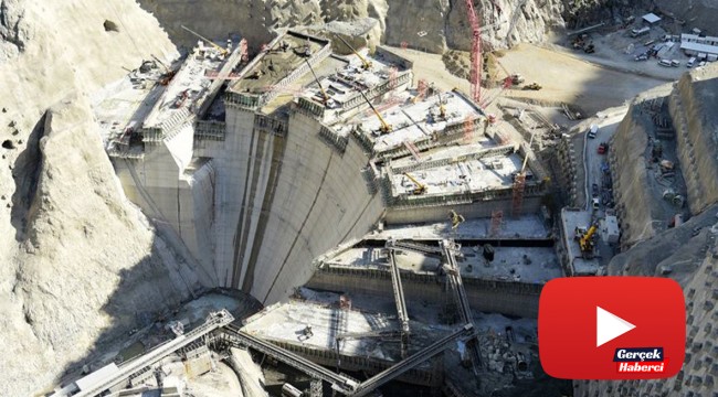 Yusufeli Barajı gövde yüksekliği 196 metreye ulaştı