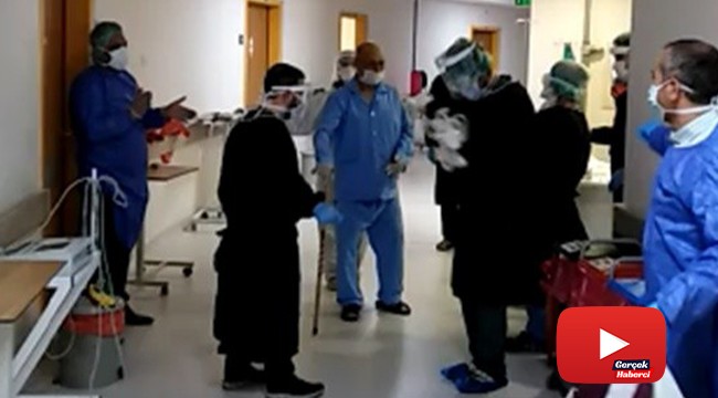 65 yaşında korona virüsü yendi, elindeki bastonla halay çekip taburcu oldu