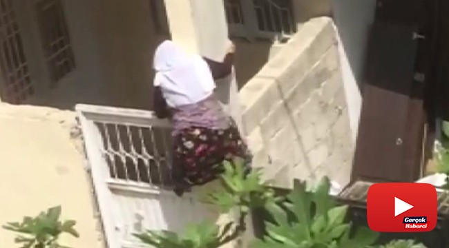 75’lik nine örümcek gibi tırmandı