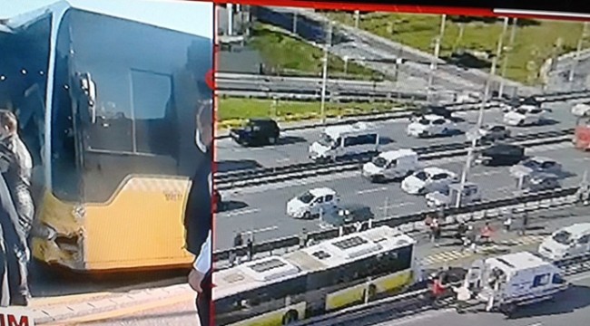 Avcılar’da, iki metrobüs kafa kafaya çarpıştı