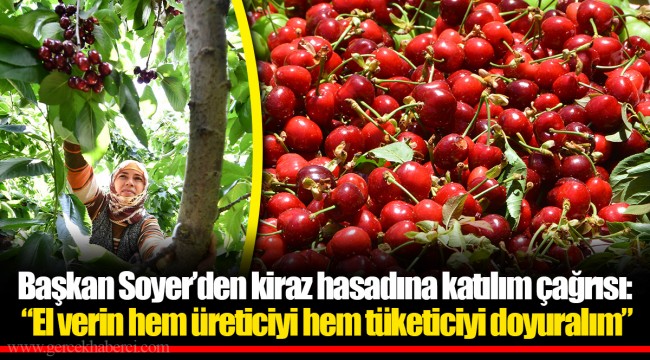 Başkan Soyer’den kiraz hasadına katılım çağrısı:   “El verin hem üreticiyi hem tüketiciyi doyuralım”