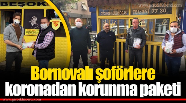 Bornovalı şoförlere koronadan korunma paketi