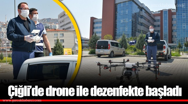 Çiğli’de drone ile dezenfekte başladı