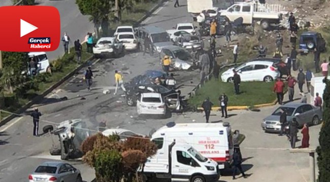 Hatay'da freni patlayan tır, ışıkta bekleyen araçları metrelerce sürükledi