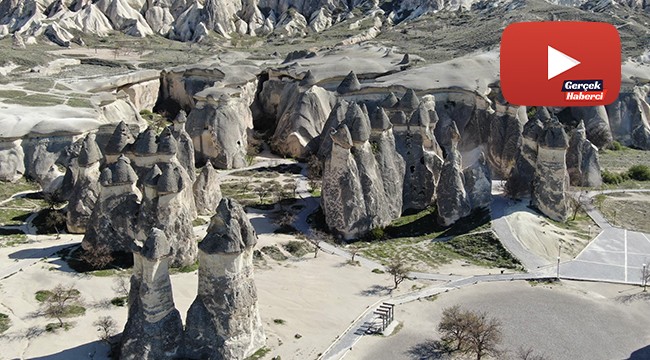 Hayalet şehir Kapadokya havadan görüntülendi