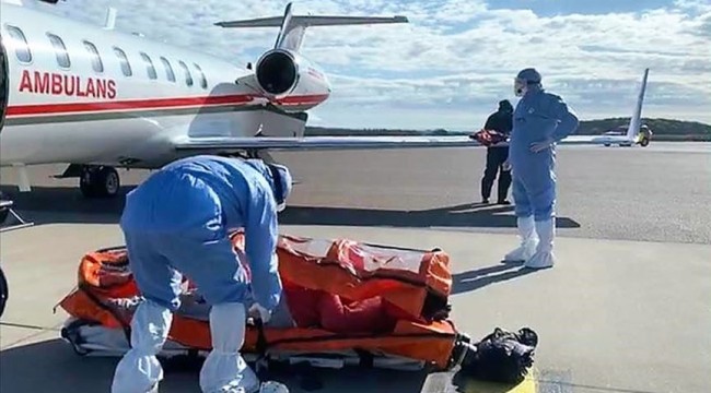 İsveç'teki Türk hasta ambulans uçakla Türkiye'ye getiriliyor