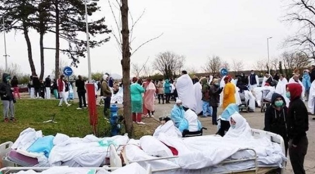 İtalya'da hastalar sokaklarda yatırılırken, cenazeler koridorlarda birikti