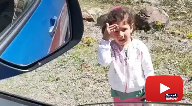 Jandarmaya selam veren minik kız yürekleri ısıttı