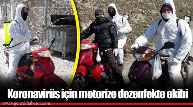 Koronavirüs için motorize dezenfekte ekibi 
