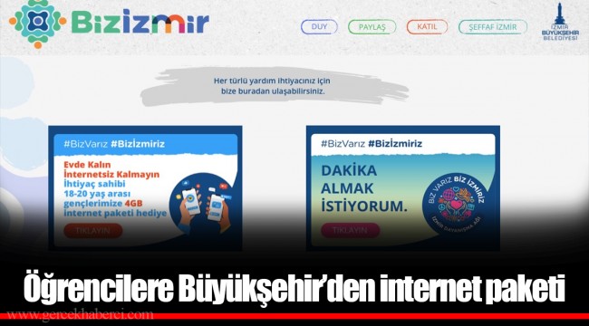 Öğrencilere Büyükşehir’den internet paketi