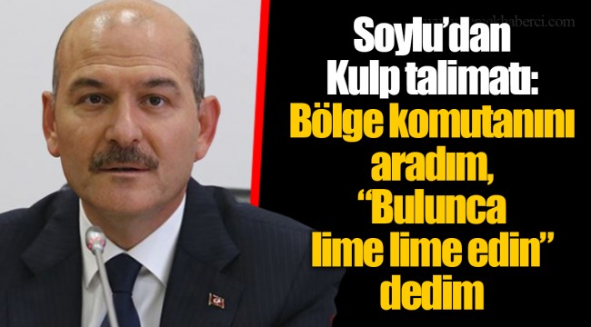 Soylu’dan Kulp talimatı: Bölge komutanını aradım, “Bulunca lime lime edin” dedim