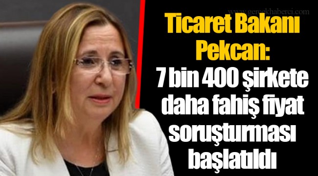 Ticaret Bakanı Pekcan: 7 bin 400 şirkete daha fahiş fiyat soruşturması başlatıldı
