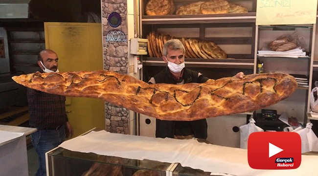 2 metre 45 santimlik pide yaparak ‘Evde kal Türkiye’ çağrısında bulundu
