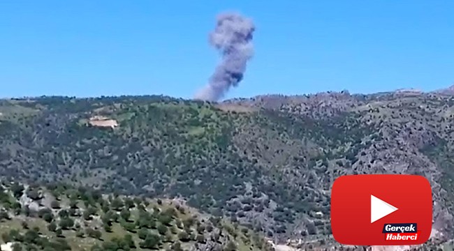 Adıyaman'daki operasyonda teröristlerin bombalandığı anlar kamerada
