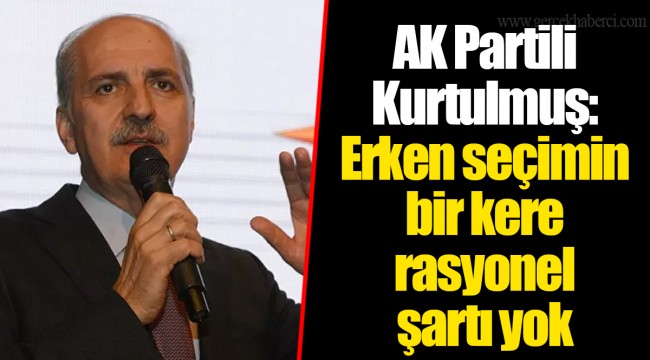 AK Partili Kurtulmuş: Erken seçimin bir kere rasyonel şartı yok