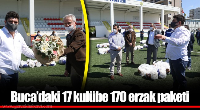 Buca’daki 17 kulübe 170 erzak paketi